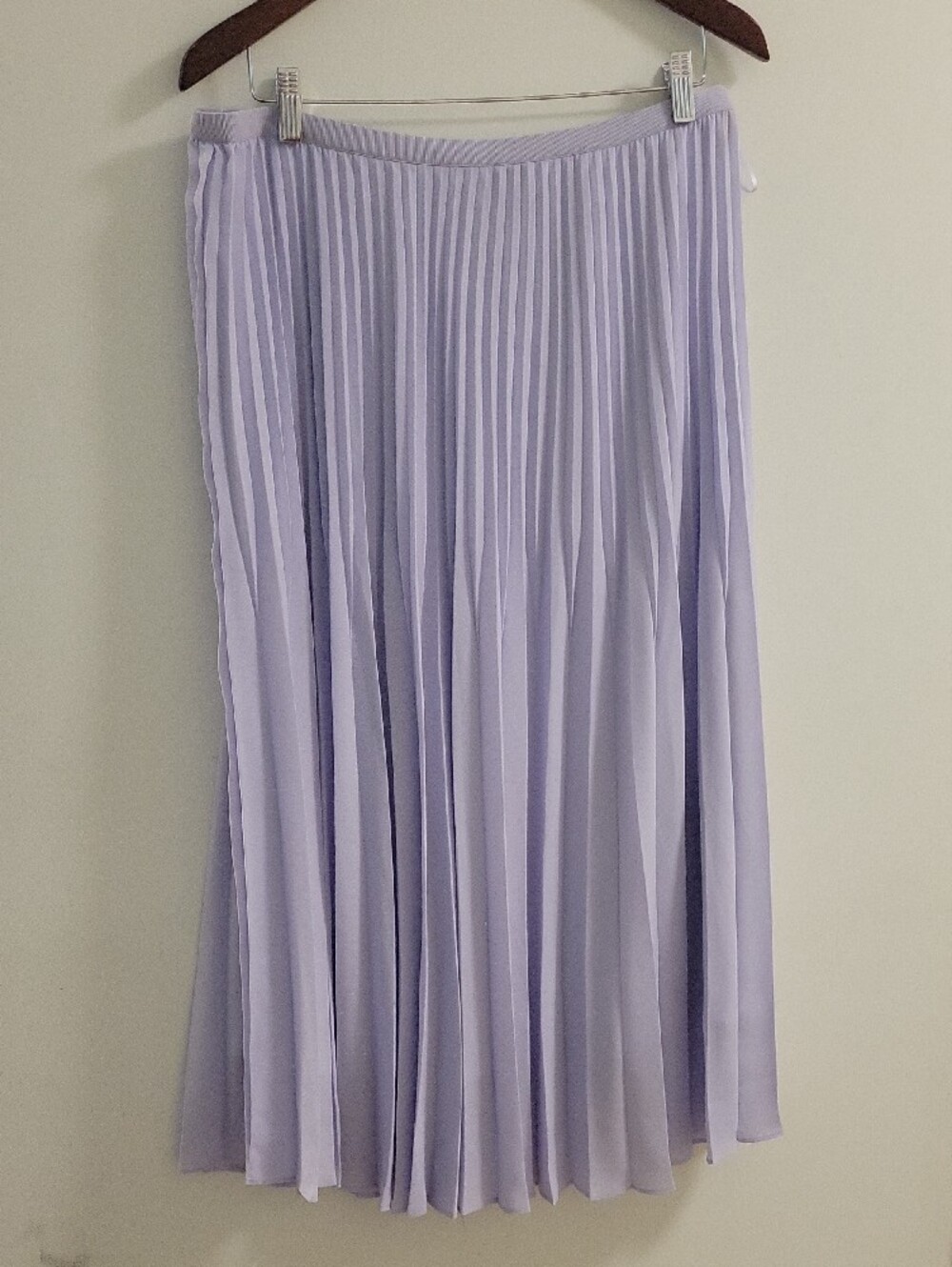Uniqlo Lilac Pleated Midi Skirt Suze Xl - Picture 3 of 4